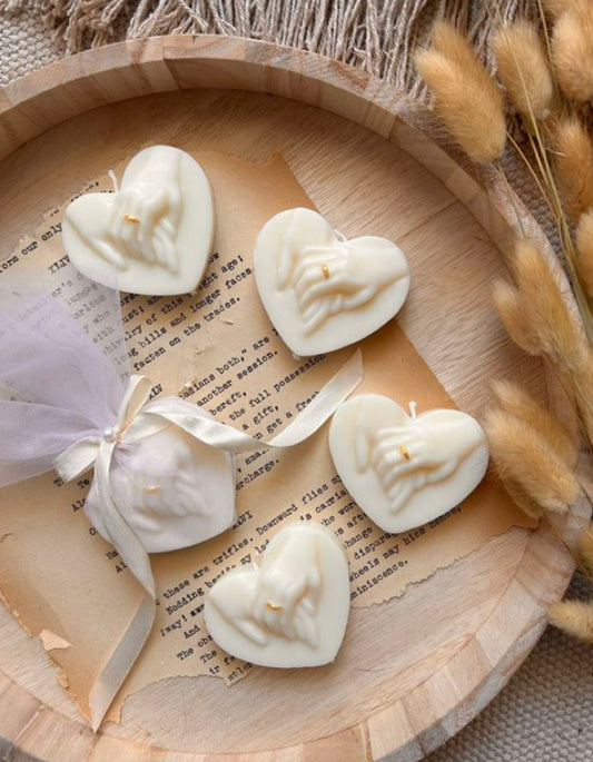 Bougie cœur personnalisée – Cadeau baptême, mariage ou communion
