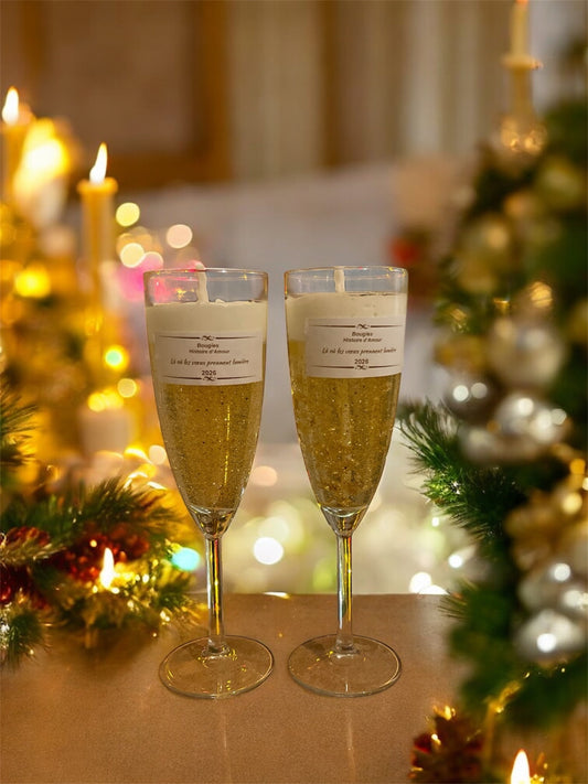 Bougie Champagne Dorée – Inspiration Coupe de Champagne